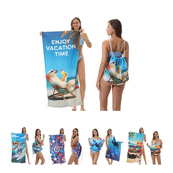 2 in1 Foldable Beach Towel & Storage Bag - 2 in1 Foldable Beach Towel & Storage Bag - Image 0 of 1