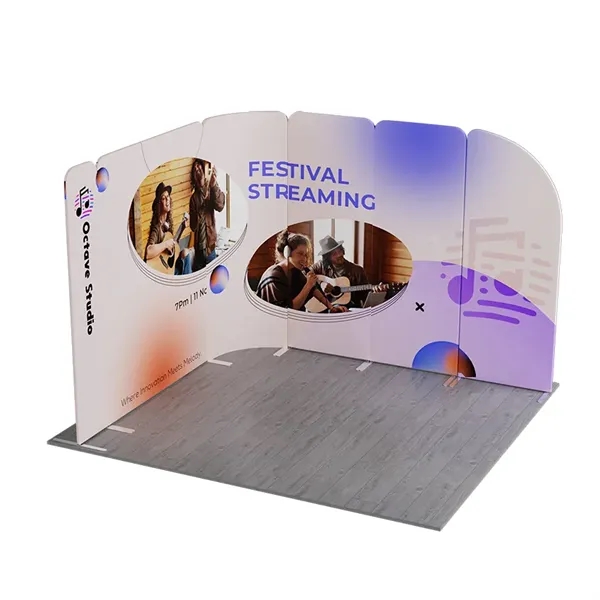 MagLock L-Shape Fabric Booth Display Kit E- 10'wx10"Lx8"h - MagLock L-Shape Fabric Booth Display Kit E- 10'wx10"Lx8"h - Image 0 of 2