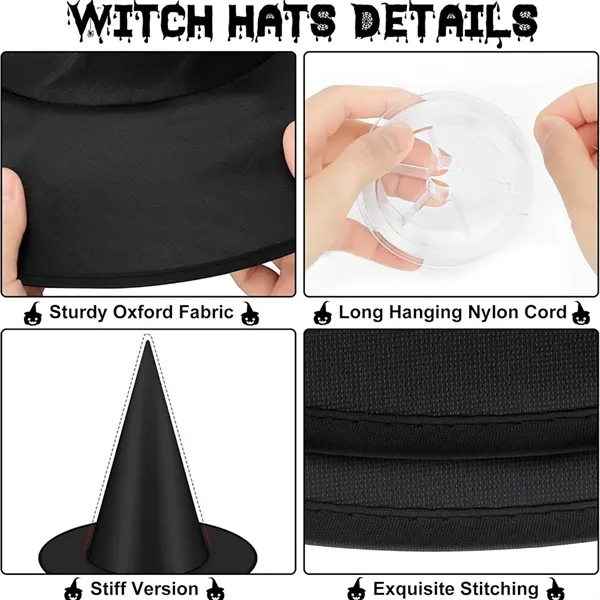 Halloween Witch Hats Black Hanging Witch Hat - Halloween Witch Hats Black Hanging Witch Hat - Image 2 of 3