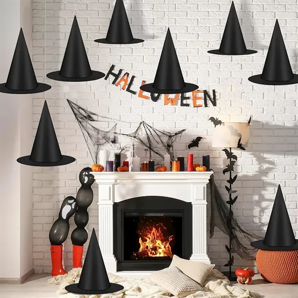 Halloween Witch Hats Black Hanging Witch Hat - Halloween Witch Hats Black Hanging Witch Hat - Image 3 of 3