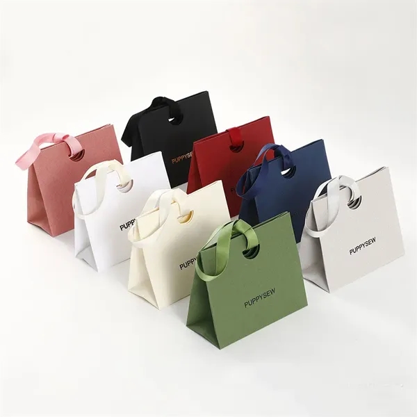 Thick Texture Gift Tote with Ribbon Handles - Thick Texture Gift Tote with Ribbon Handles - Image 0 of 8