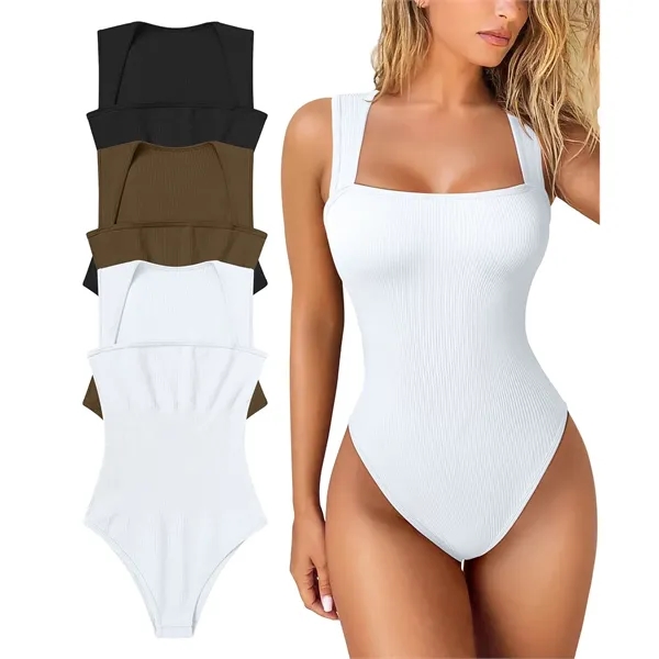 Custom Women's Sexy Ribbed Sleeveless Bodysuit - Custom Women's Sexy Ribbed Sleeveless Bodysuit - Image 5 of 18