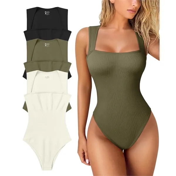 Custom Women's Sexy Ribbed Sleeveless Bodysuit - Custom Women's Sexy Ribbed Sleeveless Bodysuit - Image 9 of 18