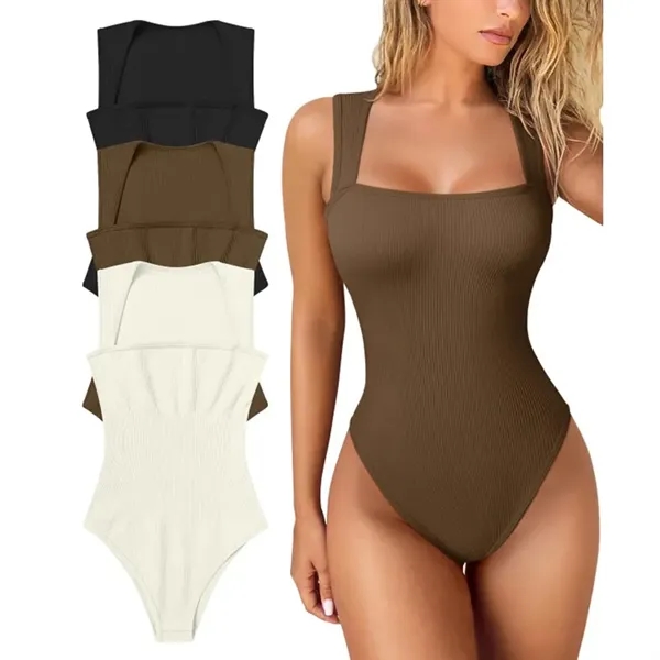 Custom Women's Sexy Ribbed Sleeveless Bodysuit - Custom Women's Sexy Ribbed Sleeveless Bodysuit - Image 12 of 18