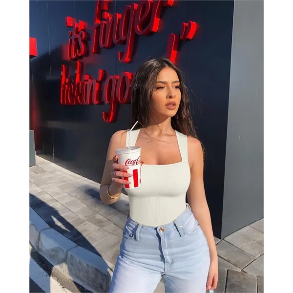 Custom Women's Sexy Ribbed Sleeveless Bodysuit - Custom Women's Sexy Ribbed Sleeveless Bodysuit - Image 14 of 18