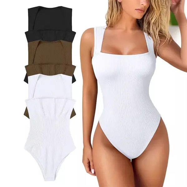 Custom Women's Sexy Ribbed Sleeveless Bodysuit - Custom Women's Sexy Ribbed Sleeveless Bodysuit - Image 15 of 18
