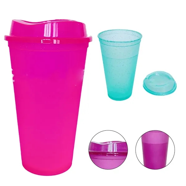 16 Oz. Plastic Shaker Cup With Flip Lid In Assorted Colors - 16 Oz. Plastic Shaker Cup With Flip Lid In Assorted Colors - Image 0 of 6