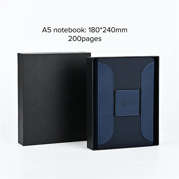 Leather Cover Notebook With Power Bank - Leather Cover Notebook With Power Bank - Image 1 of 5