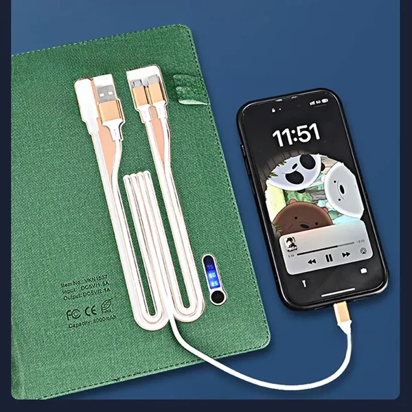 Leather Cover Notebook With Power Bank - Leather Cover Notebook With Power Bank - Image 3 of 5