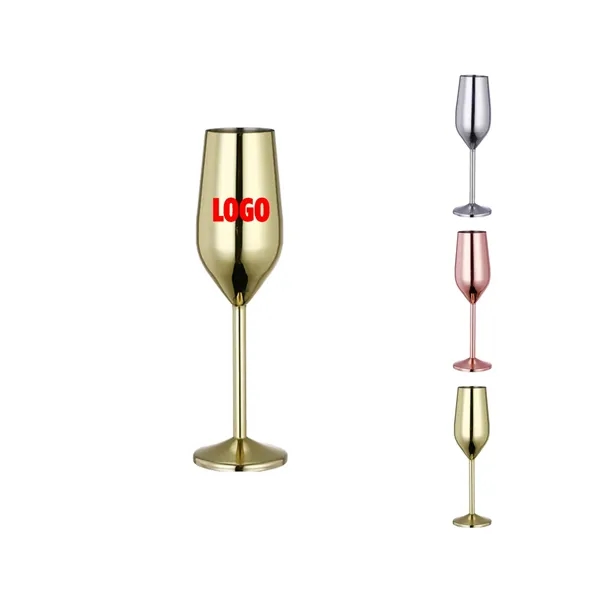 7 oz Stainless Steel Champagne Flutes - 7 oz Stainless Steel Champagne Flutes - Image 0 of 1