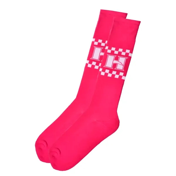 Custom Promo Knee High Dress Socks - Up To 6 Yarn Colors - Custom Promo Knee High Dress Socks - Up To 6 Yarn Colors - Image 1 of 2