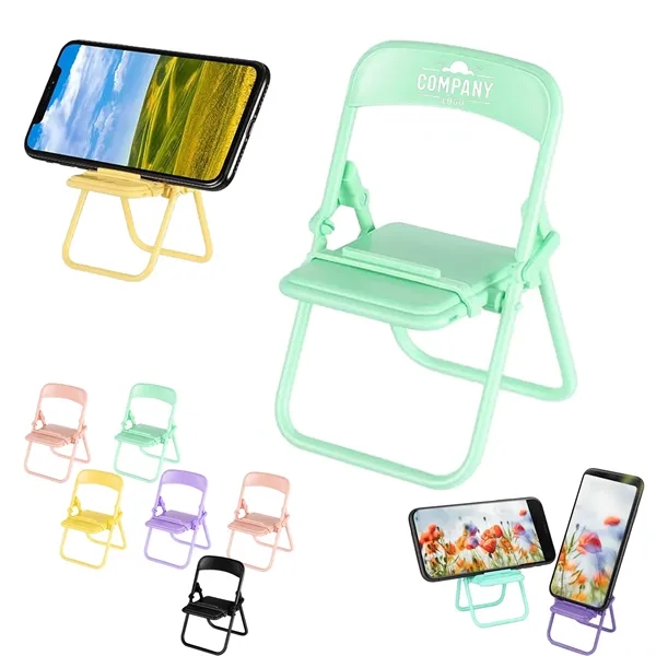Mini Folding Chair Cell Phone Stand Desktop Foldable - Mini Folding Chair Cell Phone Stand Desktop Foldable - Image 0 of 2