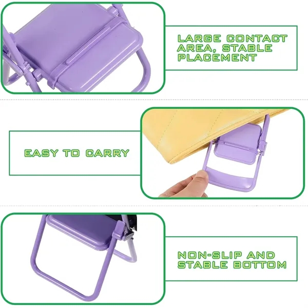 Mini Folding Chair Cell Phone Stand Desktop Foldable - Mini Folding Chair Cell Phone Stand Desktop Foldable - Image 2 of 2