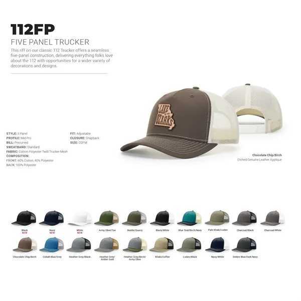 Richardson 112FP Snapback Trucker Hat w/Patch or Embroidery - Richardson 112FP Snapback Trucker Hat w/Patch or Embroidery - Image 3 of 36