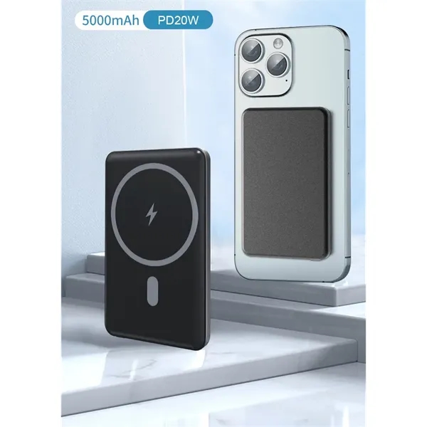 PD Slim Aluminum Magnetic Power Bank 5,000mAh - PD Slim Aluminum Magnetic Power Bank 5,000mAh - Image 1 of 7