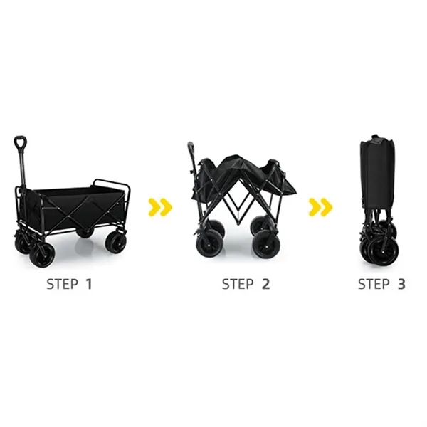 Large Capacity Collapsible Foldable Wagon Cart - Large Capacity Collapsible Foldable Wagon Cart - Image 3 of 5