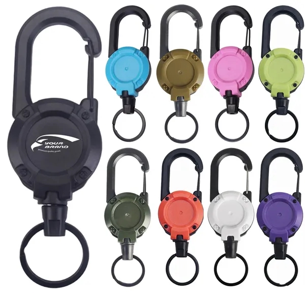 Retractable Keychain Heavy Duty With Stainless Steel Cord - Retractable Keychain Heavy Duty With Stainless Steel Cord - Image 0 of 5