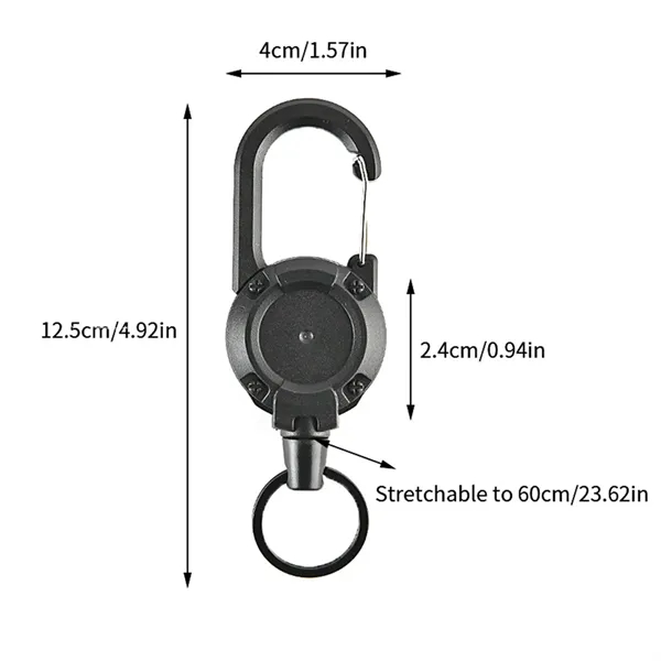 Retractable Keychain Heavy Duty With Stainless Steel Cord - Retractable Keychain Heavy Duty With Stainless Steel Cord - Image 1 of 5