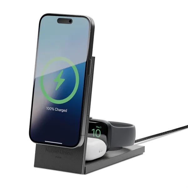 Native Union Rise 3-IN-1 Qi2 Wireless Charger - Native Union Rise 3-IN-1 Qi2 Wireless Charger - Image 1 of 8