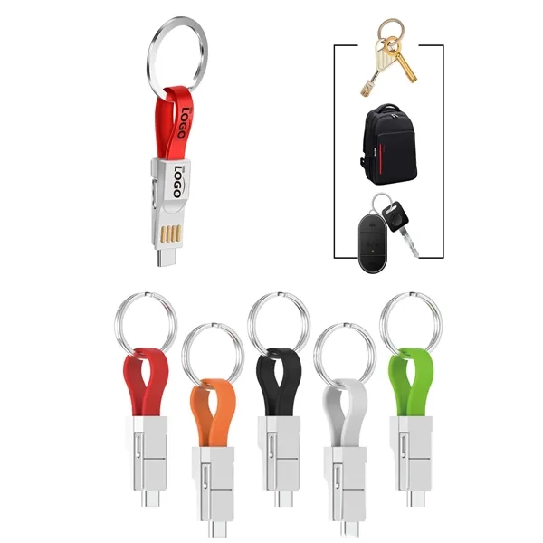 3-in-1 Magnetic Keychain Charging Cable - 3-in-1 Magnetic Keychain Charging Cable - Image 0 of 2