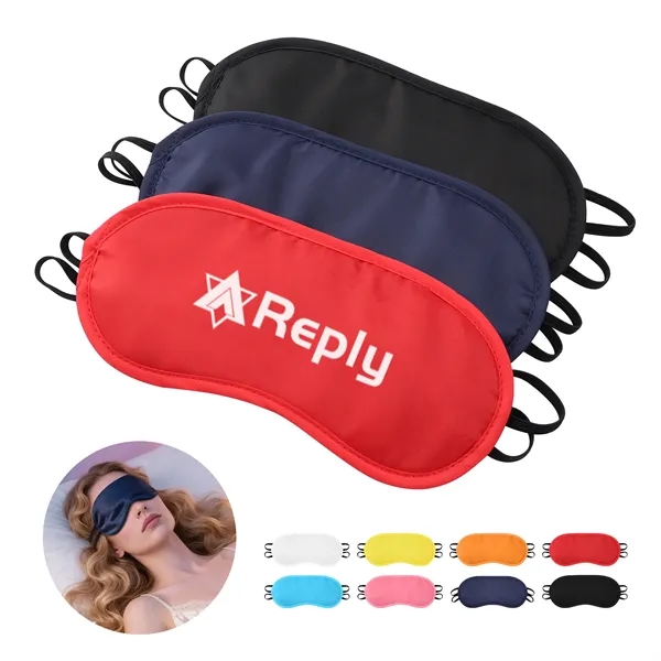 7.3" x 3.3" Polyester Sleeping Eye Mask W/ Elastic Strap