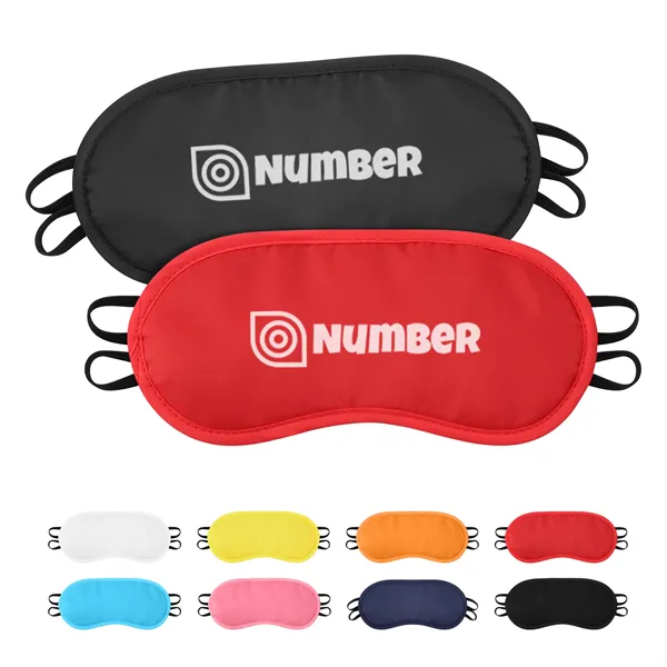 7.3" x 3.3" Polyester Sleeping Eye Mask W/ Elastic Strap - 7.3" x 3.3" Polyester Sleeping Eye Mask W/ Elastic Strap - Image 0 of 4