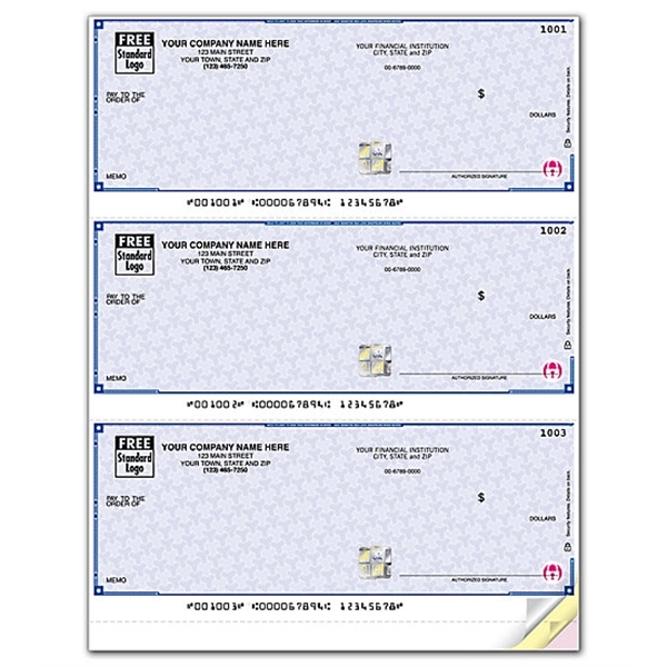 High security laser multipurpose checks without lines