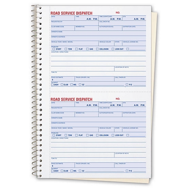 Road Service Dispatch Book - Road Service Dispatch Book - Image 0 of 1