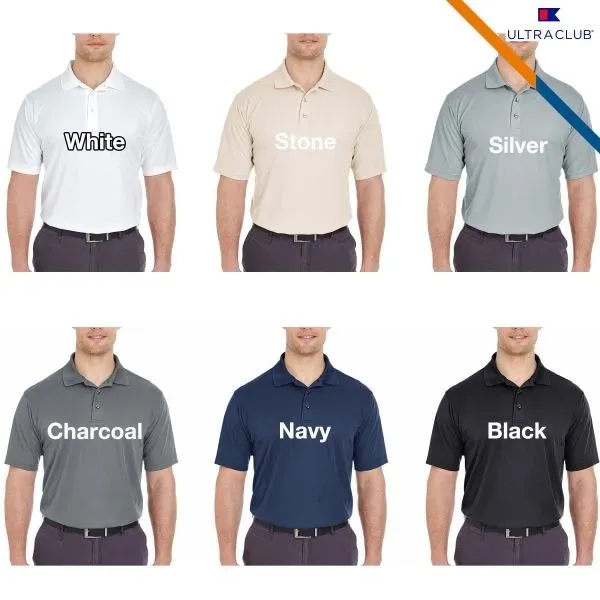 Ultra Club® Men's Cool & Dry Polo Shirt - Ultra Club® Men's Cool & Dry Polo Shirt - Image 3 of 6