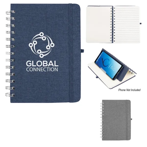 RPET Notebook With Phone Holder - RPET Notebook With Phone Holder - Image 0 of 4