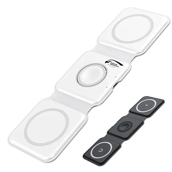 Foldable 3 in 1 Magnetic Wireless Charging Station - Foldable 3 in 1 Magnetic Wireless Charging Station - Image 0 of 7