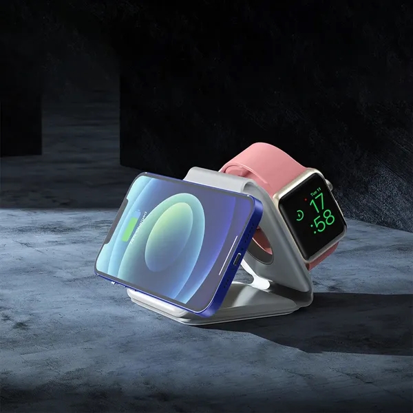 Foldable 3 in 1 Magnetic Wireless Charging Station - Foldable 3 in 1 Magnetic Wireless Charging Station - Image 3 of 7