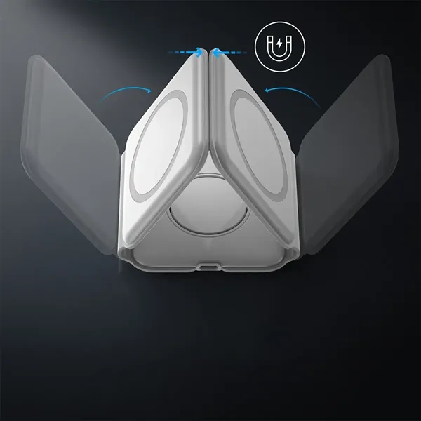 Foldable 3 in 1 Magnetic Wireless Charging Station - Foldable 3 in 1 Magnetic Wireless Charging Station - Image 4 of 7