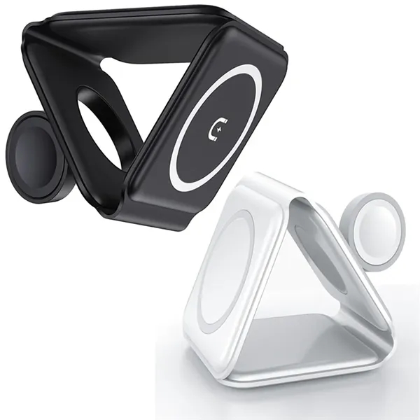 Foldable 3 in 1 Magnetic Wireless Charging Station - Foldable 3 in 1 Magnetic Wireless Charging Station - Image 6 of 7