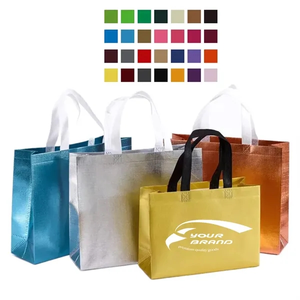 Glossy Reusable Non-Woven Tote Bagswith Handles - Glossy Reusable Non-Woven Tote Bagswith Handles - Image 0 of 2