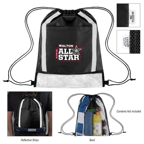 Game Time rPET Reflective Drawstring Bag - Game Time rPET Reflective Drawstring Bag - Image 0 of 4