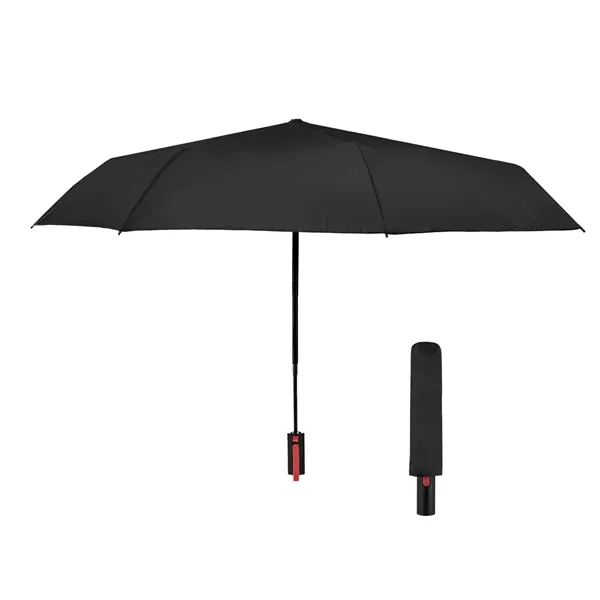 42" Arc rPET Telescopic Folding Umbrella - 42" Arc rPET Telescopic Folding Umbrella - Image 3 of 9