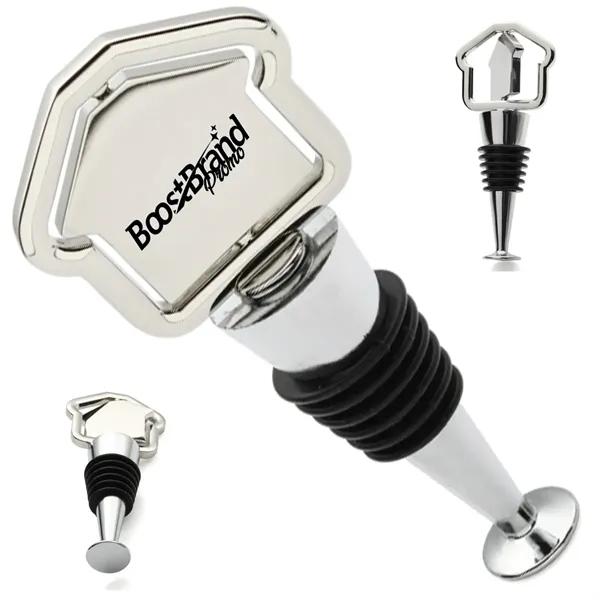 Laser Engraved House Shaped Wine Stopper Real Estate Gift - Laser Engraved House Shaped Wine Stopper Real Estate Gift - Image 0 of 4
