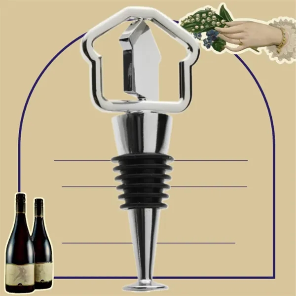 Laser Engraved House Shaped Wine Stopper Real Estate Gift - Laser Engraved House Shaped Wine Stopper Real Estate Gift - Image 4 of 4