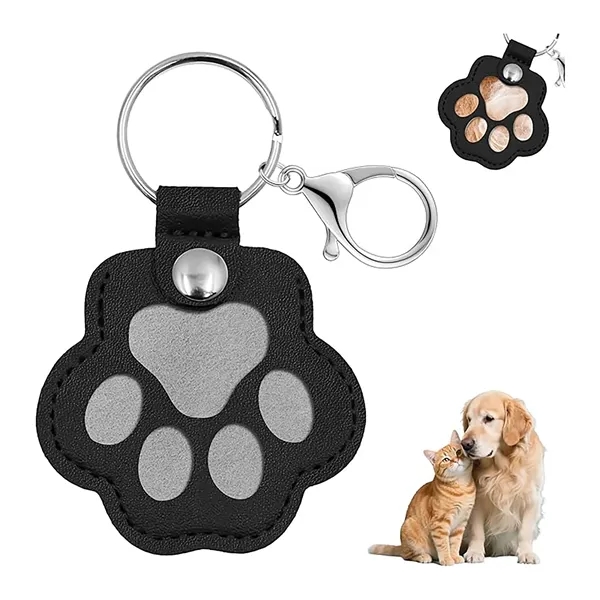Paw Shaped Leather Keychain For Collecting Hair - Paw Shaped Leather Keychain For Collecting Hair - Image 1 of 7