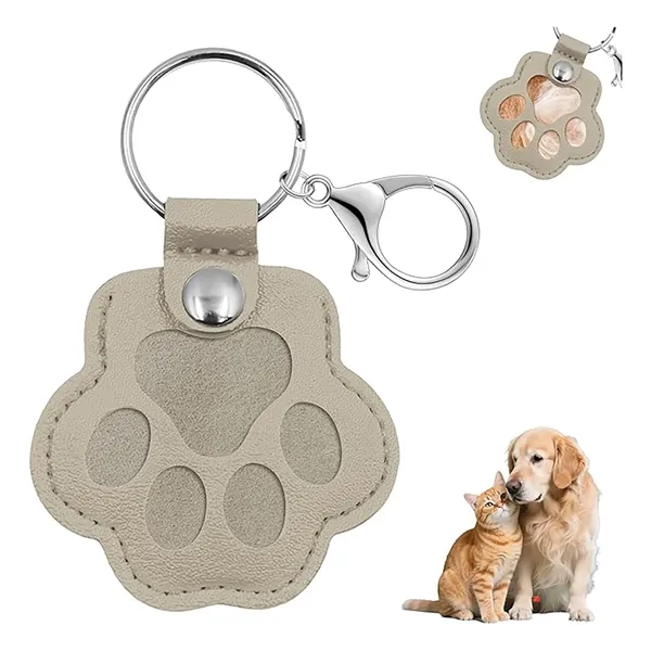 Paw Shaped Leather Keychain For Collecting Hair - Paw Shaped Leather Keychain For Collecting Hair - Image 2 of 7