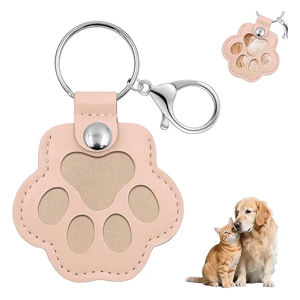 Paw Shaped Leather Keychain For Collecting Hair - Paw Shaped Leather Keychain For Collecting Hair - Image 4 of 7