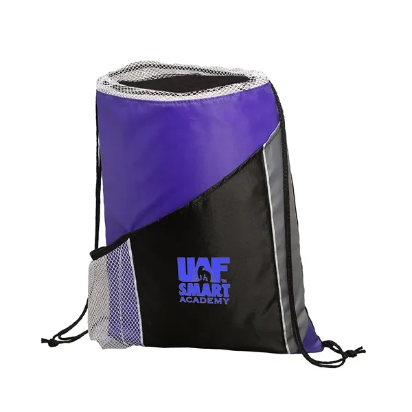 Sprint Angled Drawstring Sports Bag With Pockets - Sprint Angled Drawstring Sports Bag With Pockets - Image 8 of 11