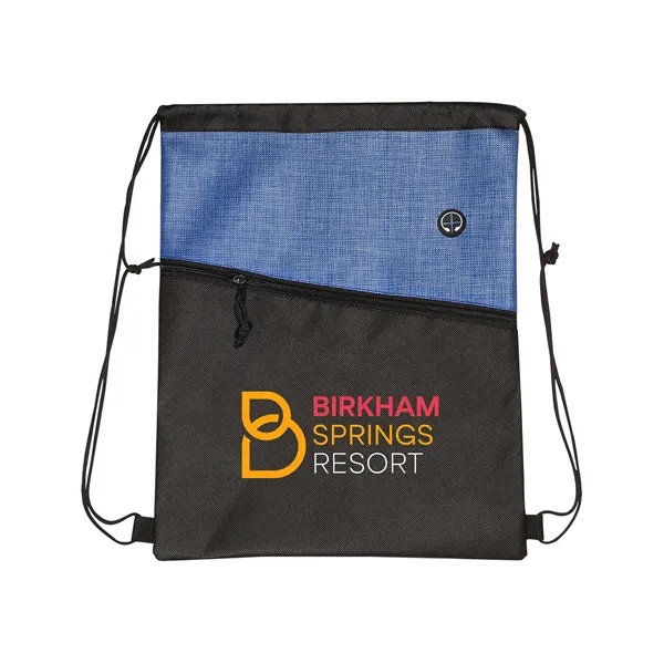 Tonal Heathered Non-Woven Drawstring Backpack - Tonal Heathered Non-Woven Drawstring Backpack - Image 4 of 17