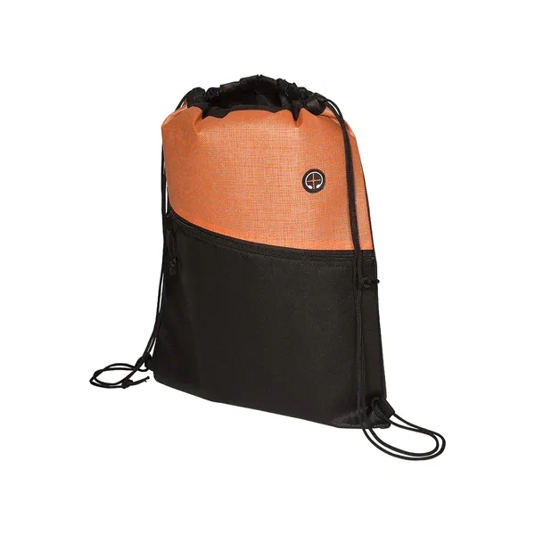 Tonal Heathered Non-Woven Drawstring Backpack - Tonal Heathered Non-Woven Drawstring Backpack - Image 11 of 17