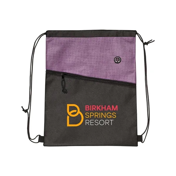 Tonal Heathered Non-Woven Drawstring Backpack - Tonal Heathered Non-Woven Drawstring Backpack - Image 15 of 17