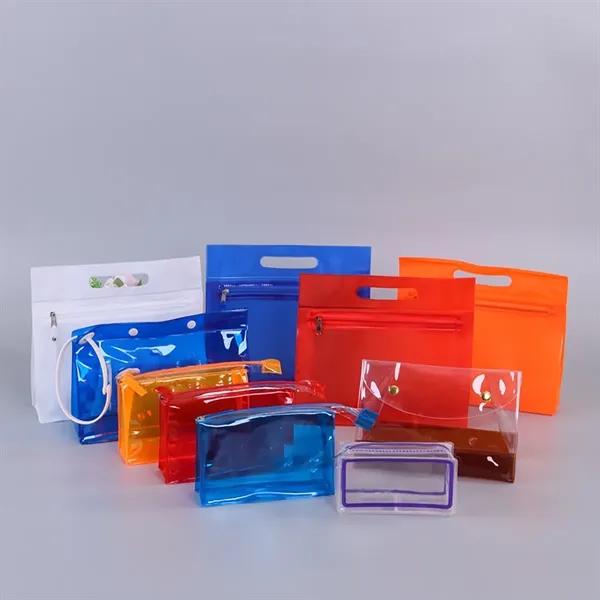 Colored PVC Cosmetic And Toiletries Packaging Zipper Handbag - Colored PVC Cosmetic And Toiletries Packaging Zipper Handbag - Image 2 of 4