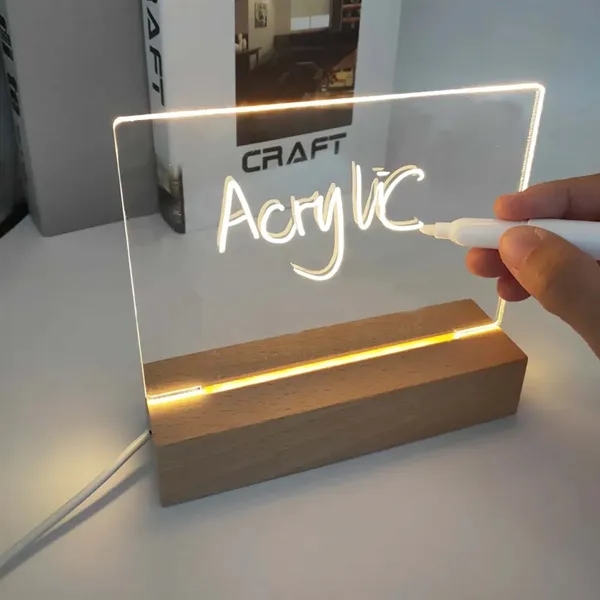 Clear Desktop Note Memo Light Up Acrylic Dry Erase Board - Clear Desktop Note Memo Light Up Acrylic Dry Erase Board - Image 2 of 4