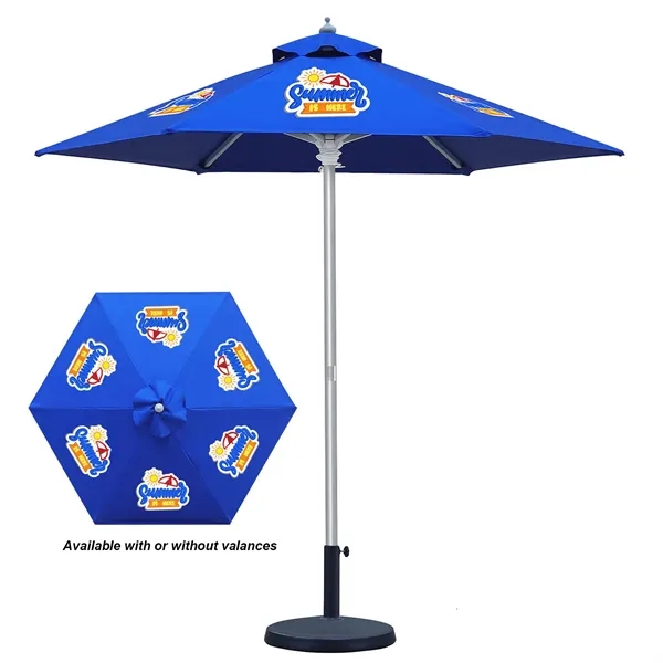 7' Heavy Duty Aluminum Market Umbrella (Dye Sublimation) - 7' Heavy Duty Aluminum Market Umbrella (Dye Sublimation) - Image 0 of 6