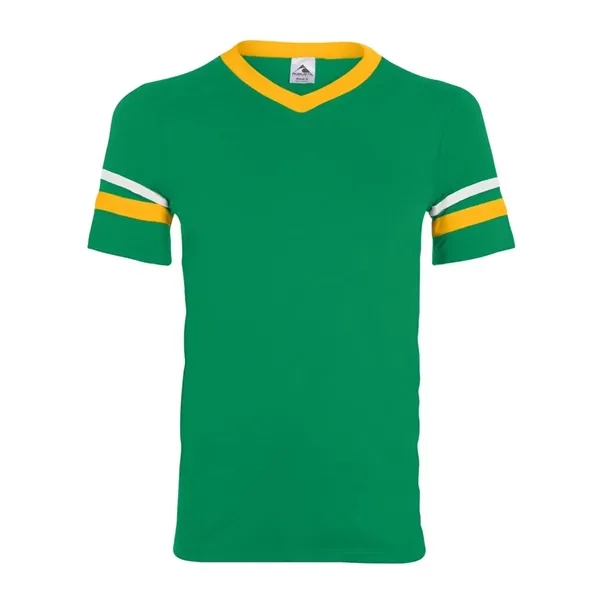 Augusta Sportswear V-Neck Jersey with Striped Sleeves - Augusta Sportswear V-Neck Jersey with Striped Sleeves - Image 24 of 72